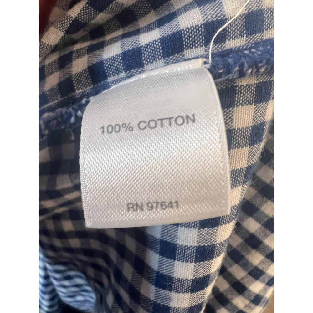 J. Jill Shirt Womens Small Petite Blue White Gingham Long Sleeve Button Back - Picture 5 of 6